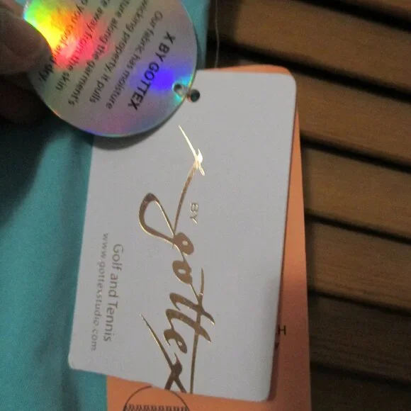 Gottex skort NEW aqua blue pull on & stretchy, pleated skirt size L - Picture 5 of 7